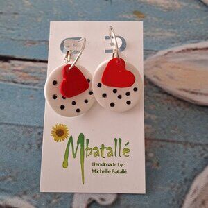 Heart's Clay Earrings